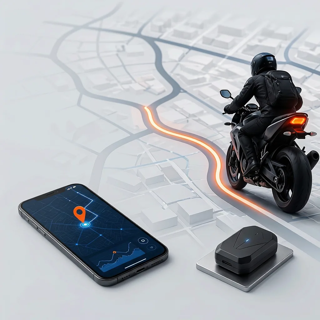Mapa com localização de motocicleta rastreada
